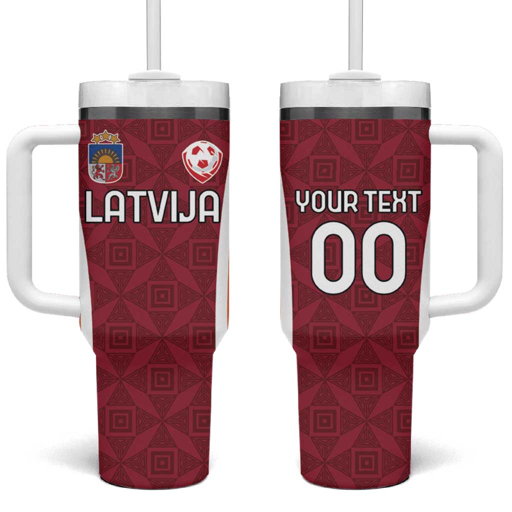 Custom Latvia Football Tumbler With Handle Latvijas Futbola Izlase