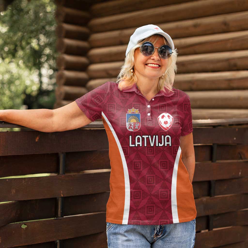 Custom Latvia Football Women Polo Shirt Latvijas Futbola Izlase