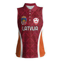 Custom Latvia Football Women Sleeveless Polo Shirt Latvijas Futbola Izlase