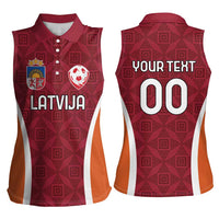 Custom Latvia Football Women Sleeveless Polo Shirt Latvijas Futbola Izlase
