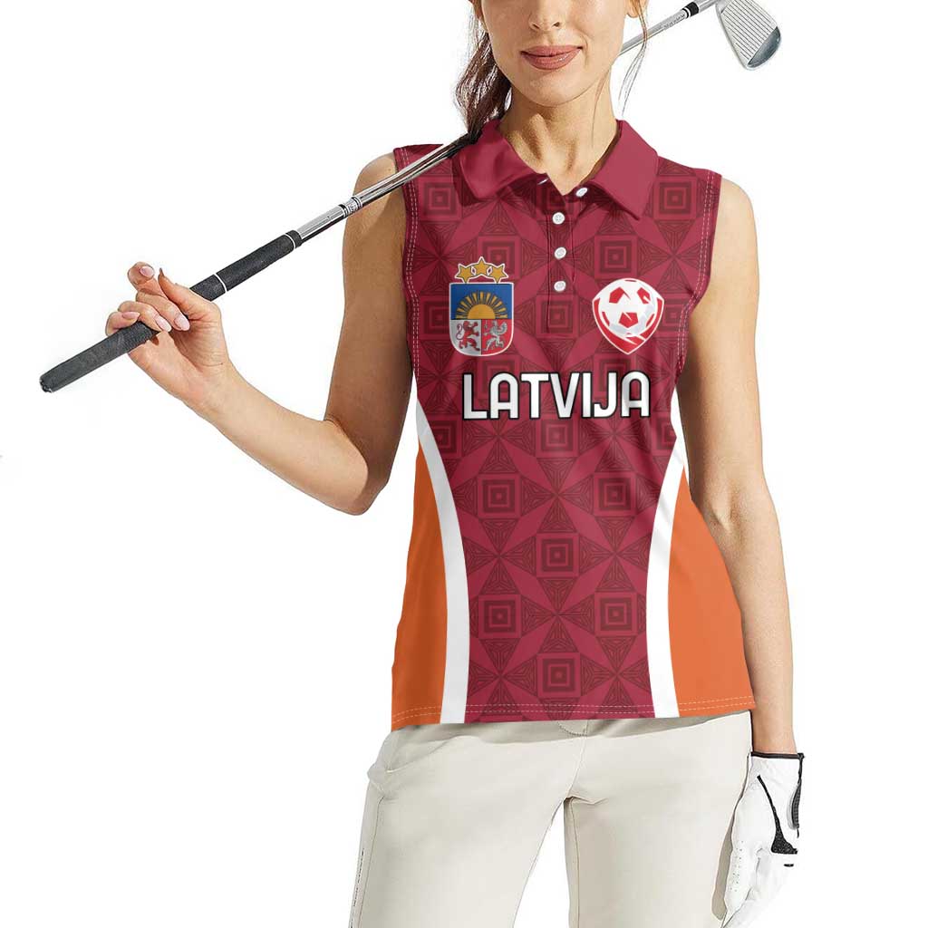 Custom Latvia Football Women Sleeveless Polo Shirt Latvijas Futbola Izlase
