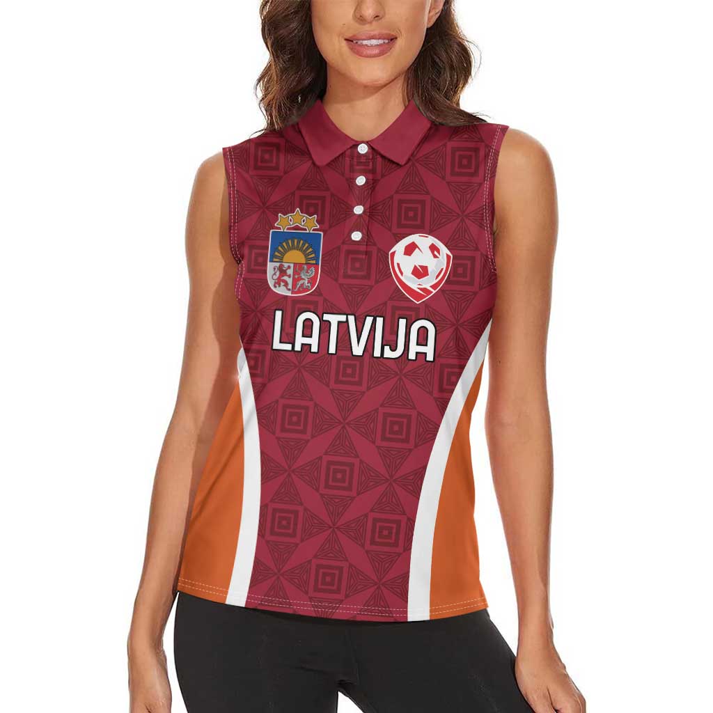 Custom Latvia Football Women Sleeveless Polo Shirt Latvijas Futbola Izlase