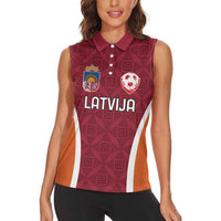 Custom Latvia Football Women Sleeveless Polo Shirt Latvijas Futbola Izlase