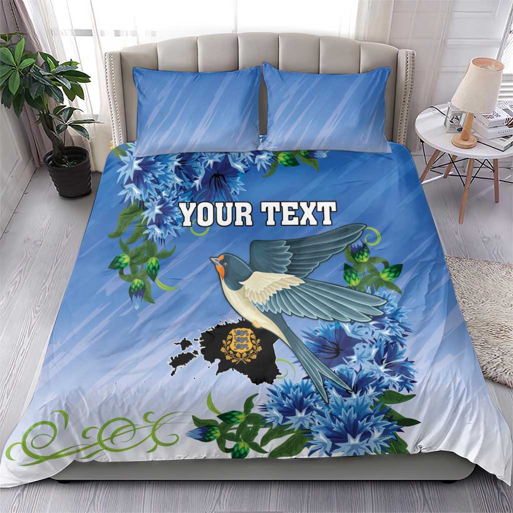 Personalized Estonia Bedding Set Barn Swallow Cornflower Flower