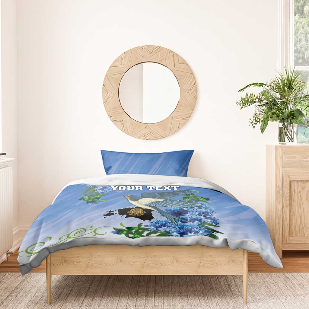 Personalized Estonia Bedding Set Barn Swallow Cornflower Flower