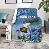 Personalized Estonia Blanket Barn Swallow Cornflower Flower