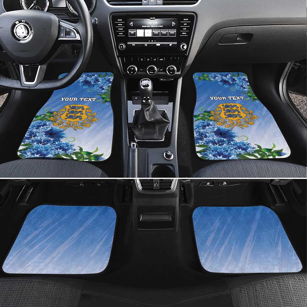 Personalized Estonia Car Mats Barn Swallow Cornflower Flower
