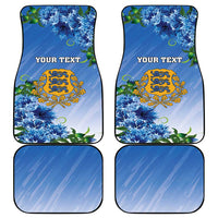 Personalized Estonia Car Mats Barn Swallow Cornflower Flower