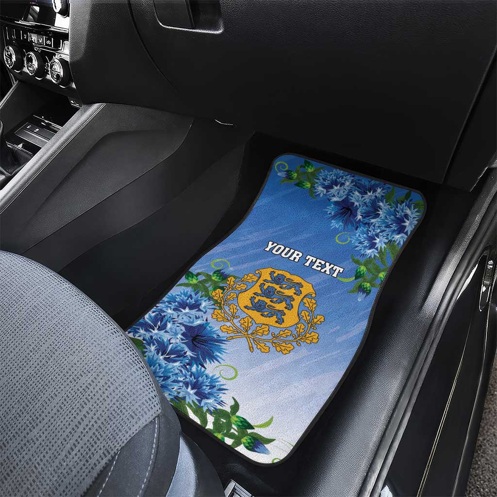 Personalized Estonia Car Mats Barn Swallow Cornflower Flower
