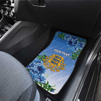Personalized Estonia Car Mats Barn Swallow Cornflower Flower