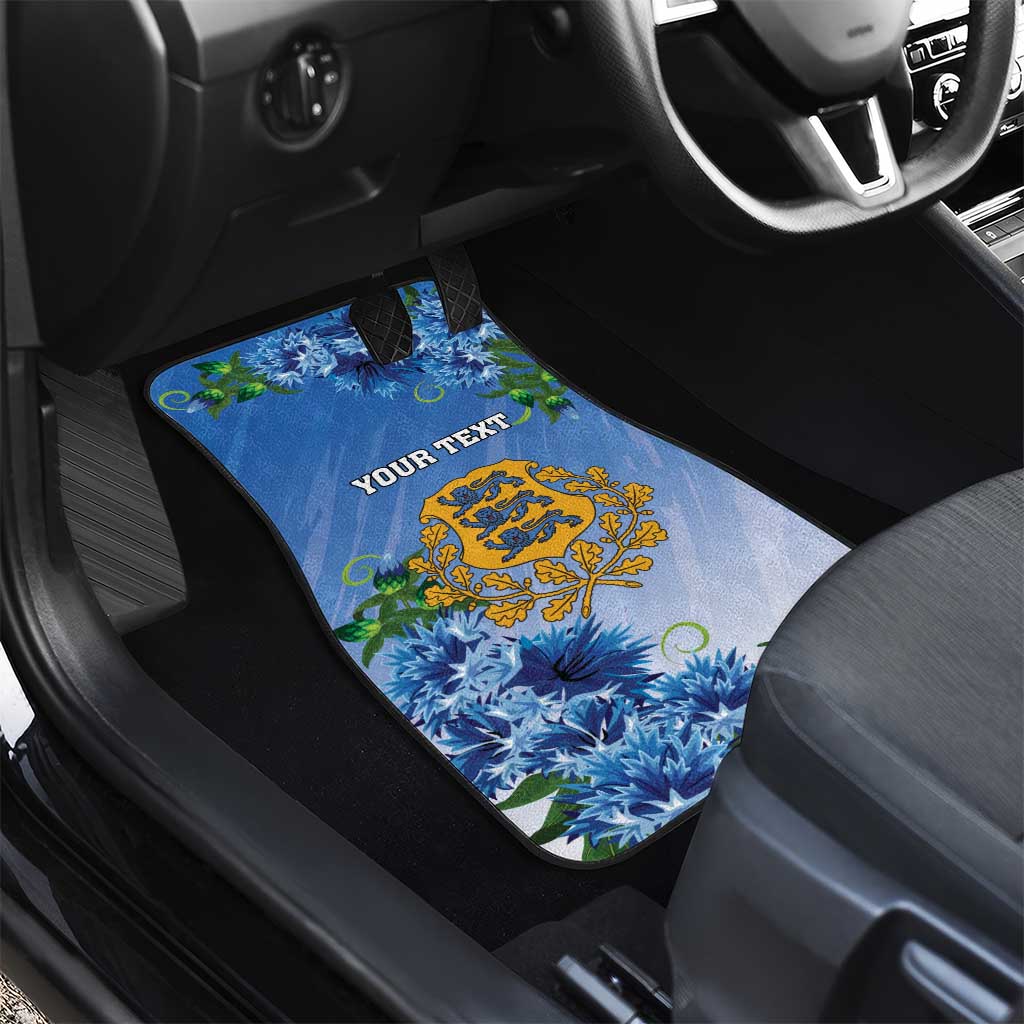 Personalized Estonia Car Mats Barn Swallow Cornflower Flower
