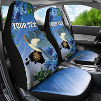 Personalized Estonia Car Seat Cover Barn Swallow Cornflower Flower