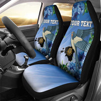 Personalized Estonia Car Seat Cover Barn Swallow Cornflower Flower