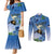 Personalized Estonia Couples Matching Mermaid Dress and Long Sleeve Button Shirt Barn Swallow Cornflower Flower