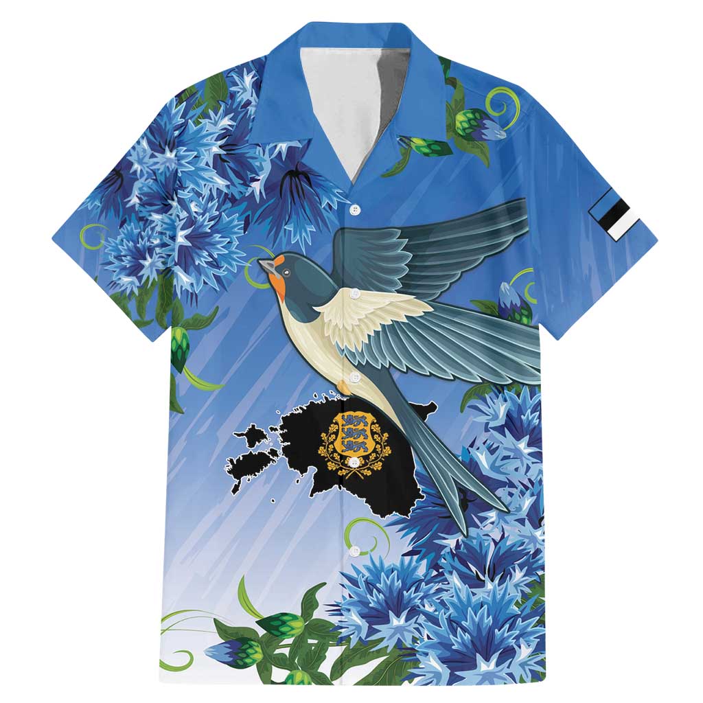 Personalized Estonia Family Matching Mermaid Dress and Hawaiian Shirt Barn Swallow Cornflower Flower