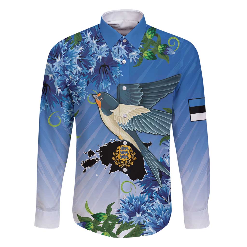 Personalized Estonia Family Matching Mermaid Dress and Hawaiian Shirt Barn Swallow Cornflower Flower