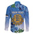 Personalized Estonia Family Matching Off The Shoulder Long Sleeve Dress and Hawaiian Shirt Barn Swallow Cornflower Flower