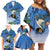 Personalized Estonia Family Matching Off Shoulder Short Dress and Hawaiian Shirt Barn Swallow Cornflower Flower