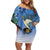 Personalized Estonia Family Matching Off Shoulder Short Dress and Hawaiian Shirt Barn Swallow Cornflower Flower