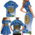 Personalized Estonia Family Matching Short Sleeve Bodycon Dress and Hawaiian Shirt Barn Swallow Cornflower Flower
