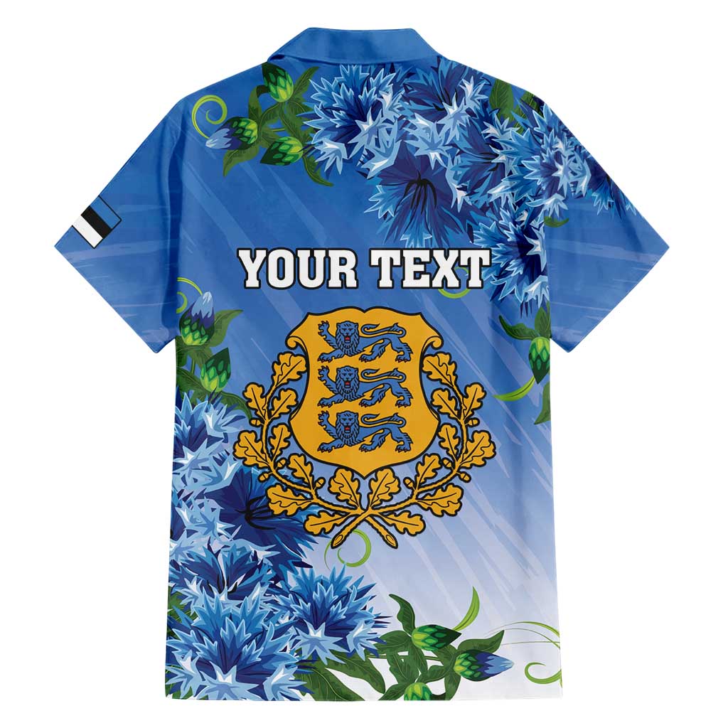 Personalized Estonia Family Matching Short Sleeve Bodycon Dress and Hawaiian Shirt Barn Swallow Cornflower Flower