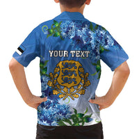 Personalized Estonia Family Matching Tank Maxi Dress and Hawaiian Shirt Barn Swallow Cornflower Flower