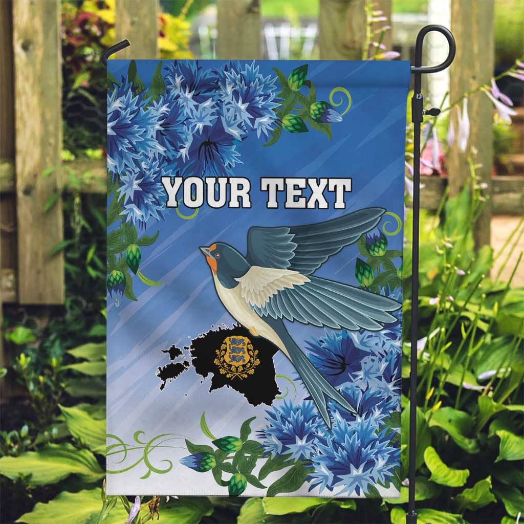 Personalized Estonia Garden Flag Barn Swallow Cornflower Flower