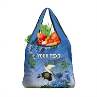 Personalized Estonia Grocery Bag Barn Swallow Cornflower Flower