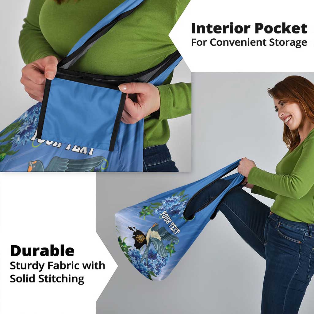 Personalized Estonia Grocery Bag Barn Swallow Cornflower Flower