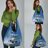 Personalized Estonia Grocery Bag Barn Swallow Cornflower Flower