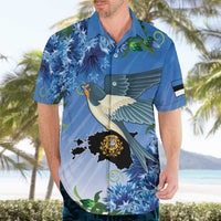 Personalized Estonia Hawaiian Shirt Barn Swallow Cornflower Flower