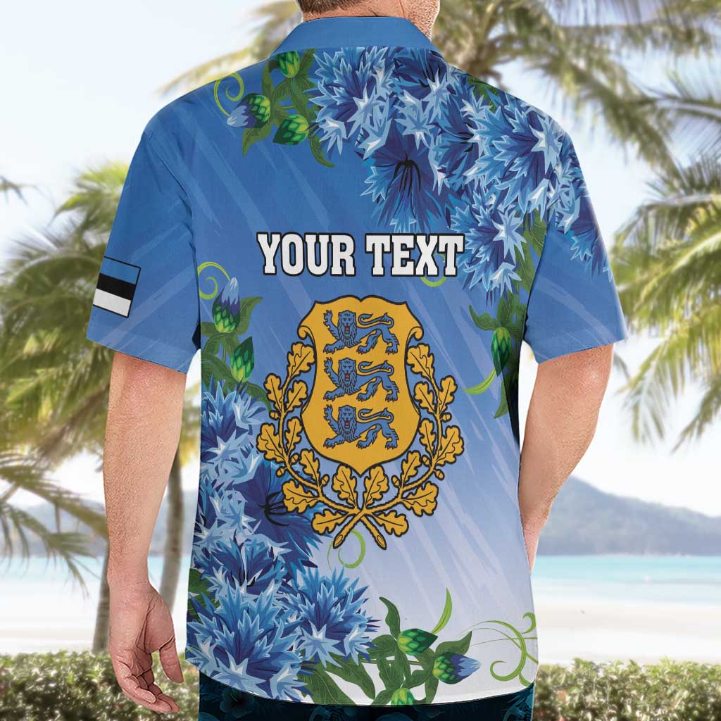 Personalized Estonia Hawaiian Shirt Barn Swallow Cornflower Flower