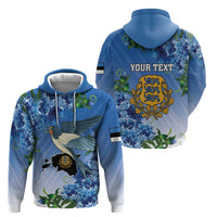 Personalized Estonia Hoodie Barn Swallow Cornflower Flower