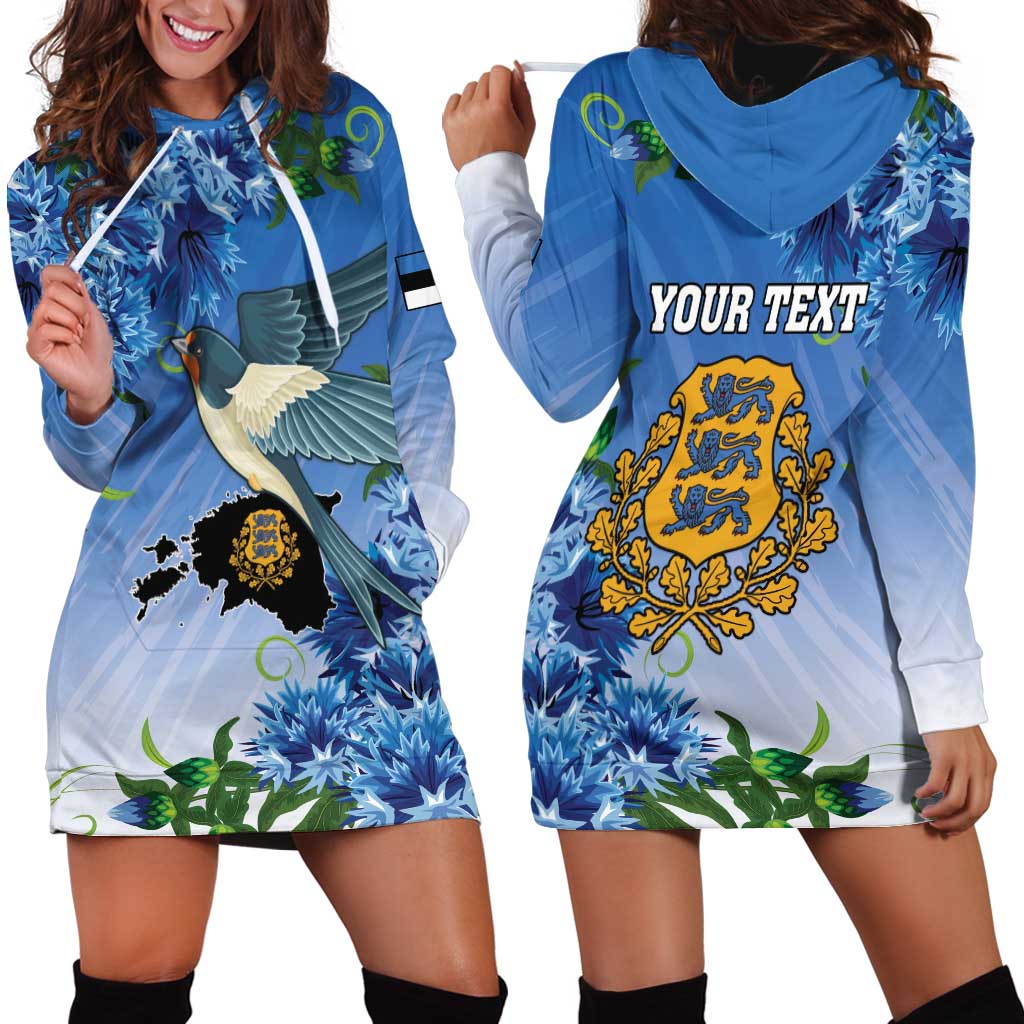 Personalized Estonia Hoodie Dress Barn Swallow Cornflower Flower