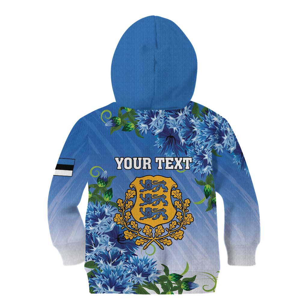 Personalized Estonia Kid Hoodie Barn Swallow Cornflower Flower
