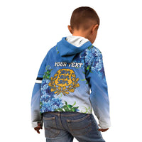 Personalized Estonia Kid Hoodie Barn Swallow Cornflower Flower