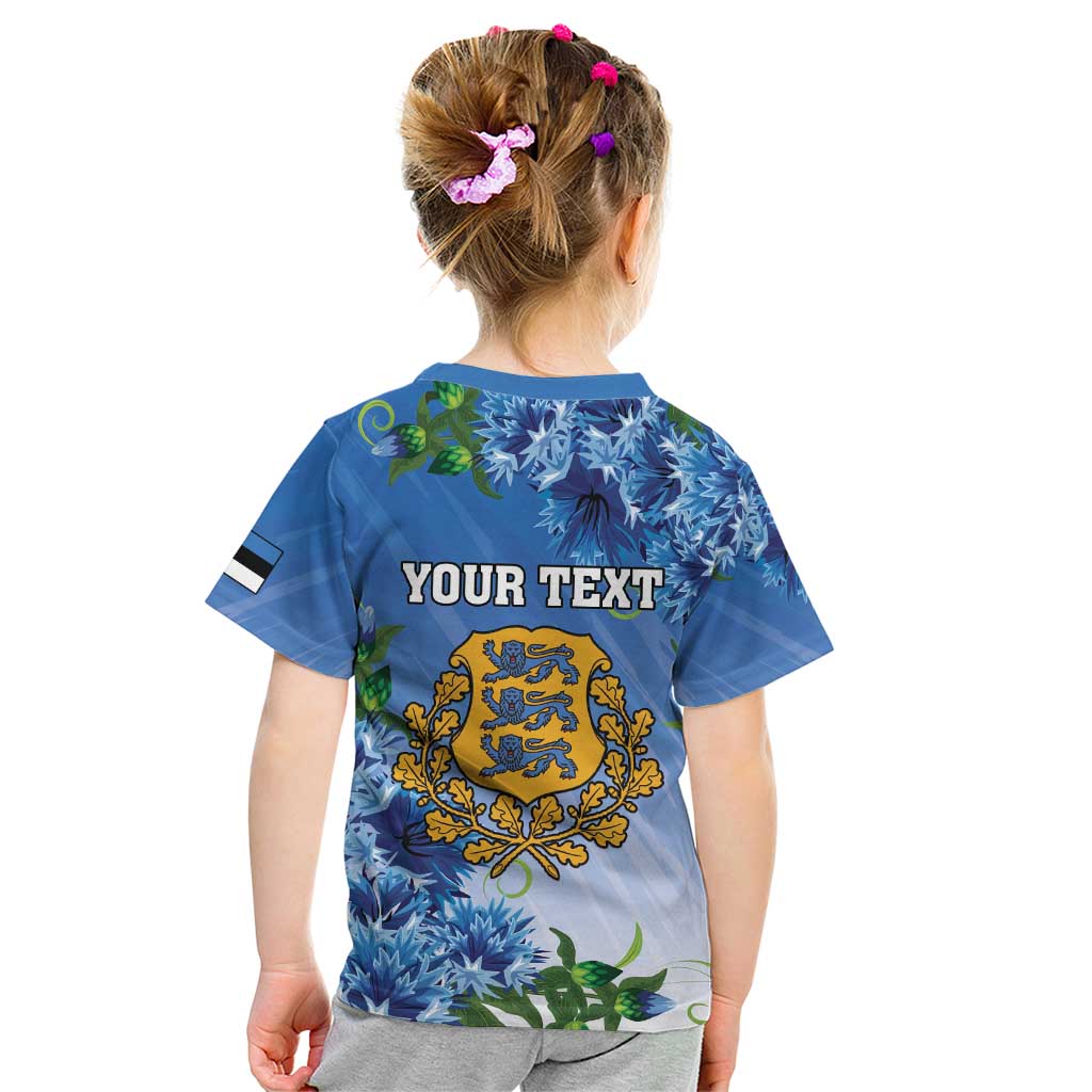 Personalized Estonia Kid T Shirt Barn Swallow Cornflower Flower