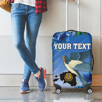 Personalized Estonia Luggage Cover Barn Swallow Cornflower Flower