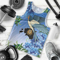 Personalized Estonia Men Tank Top Barn Swallow Cornflower Flower