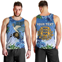 Personalized Estonia Men Tank Top Barn Swallow Cornflower Flower