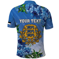 Personalized Estonia Polo Shirt Barn Swallow Cornflower Flower