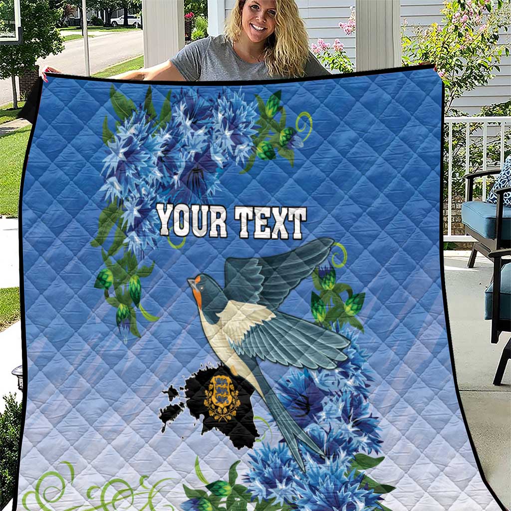 Personalized Estonia Quilt Barn Swallow Cornflower Flower