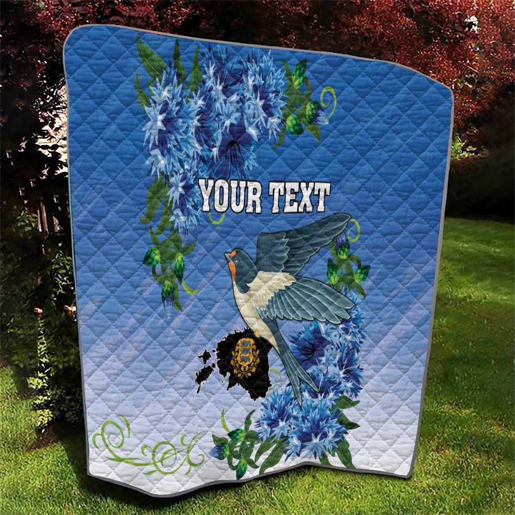 Personalized Estonia Quilt Barn Swallow Cornflower Flower