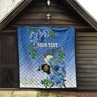 Personalized Estonia Quilt Barn Swallow Cornflower Flower