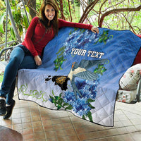 Personalized Estonia Quilt Barn Swallow Cornflower Flower