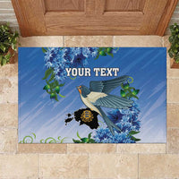 Personalized Estonia Rubber Doormat Barn Swallow Cornflower Flower