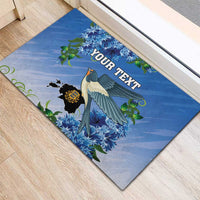 Personalized Estonia Rubber Doormat Barn Swallow Cornflower Flower