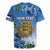 Personalized Estonia Rugby Jersey Barn Swallow Cornflower Flower