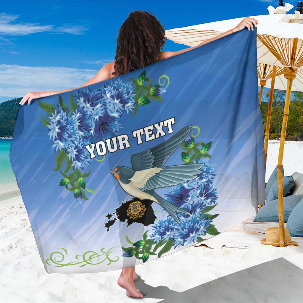 Personalized Estonia Sarong Barn Swallow Cornflower Flower