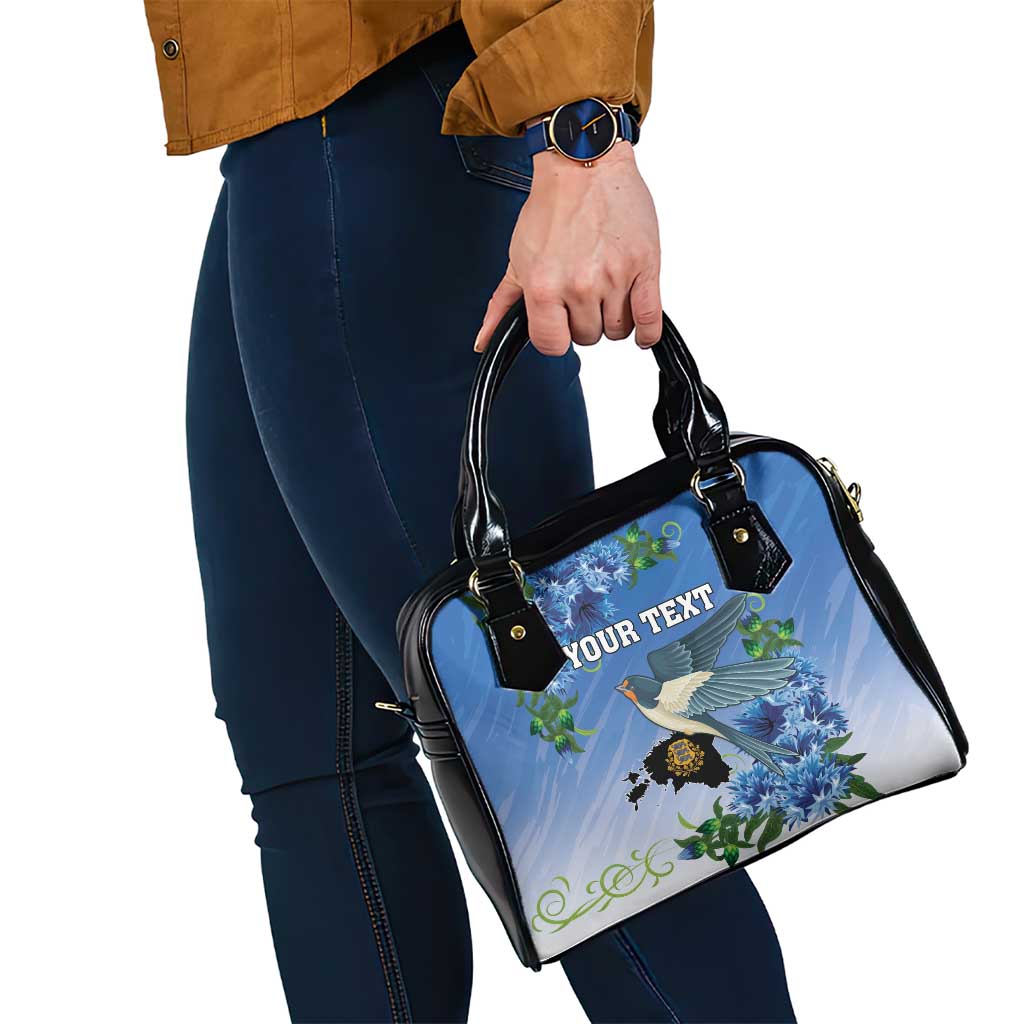 Personalized Estonia Shoulder Handbag Barn Swallow Cornflower Flower